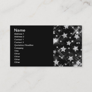 Elegant Business Silver Glitter Stars Business Card