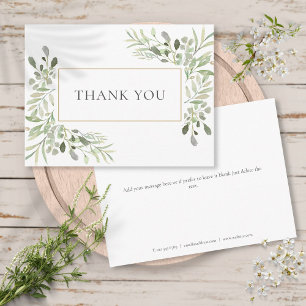 Elegant Business Thank You Botanical Greenery Postcard