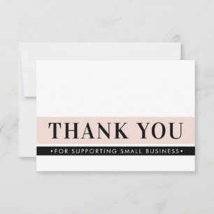 ELEGANT BUSINESS THANK YOU order insert blush pink Card