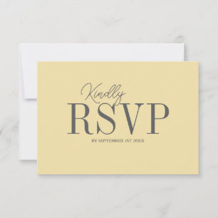 Elegant Butter Yellow Minimalist Wedding RSVP Card
