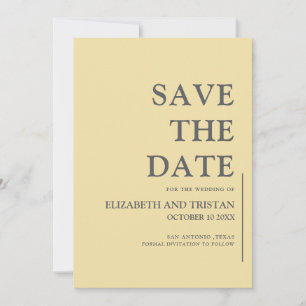 Elegant Butter Yellow Minimalist Wedding Save The Date