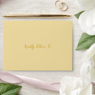 Elegant Butter Yellow Modern Wedding Envelope