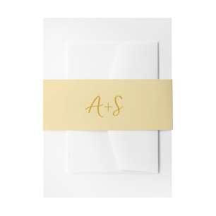 Elegant Butter Yellow Modern Wedding Invitation Belly Band