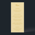 Elegant Butter Yellow Modern Wedding Menu<br><div class="desc">Elegant wedding menus featuring a simple design with script and serif fonts.</div>