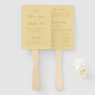 Elegant Butter Yellow Modern Wedding Program Hand Fan