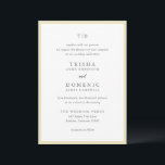 Elegant Butter Yellow Monogram Modern Wedding Invitation<br><div class="desc">Modern wedding invitations featuring a clean design with serif and script fonts.</div>