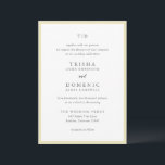 Elegant Butter Yellow Monogram Modern Wedding Invitation<br><div class="desc">Modern wedding invitations featuring a clean design with serif and script fonts.</div>