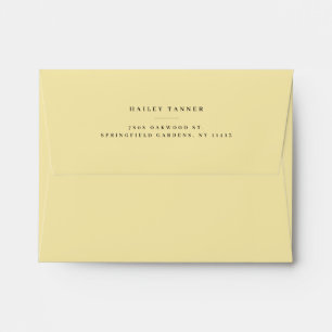 Elegant Butter Yellow Return Address Envelope