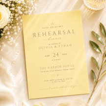 Elegant Butter Yellow Wedding Rehearsal Dinner