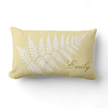 Elegant Butter Yellow White Fern Script Name