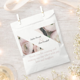 elegant buttercup blush pink floral favour bag
