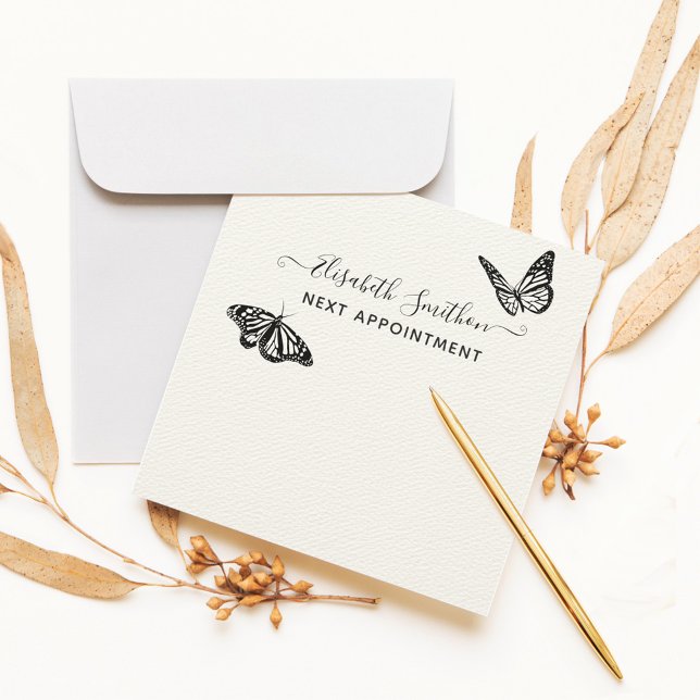  Elegant Butterflies Aesthetician Appointment Card (Creator Uploaded)