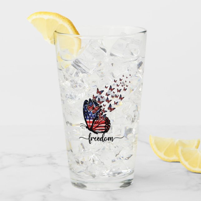 Elegant Butterflies | American Flag | Freedom Glass (Front Ice)