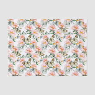 elegant butterflies and flowers tiled tissue paper