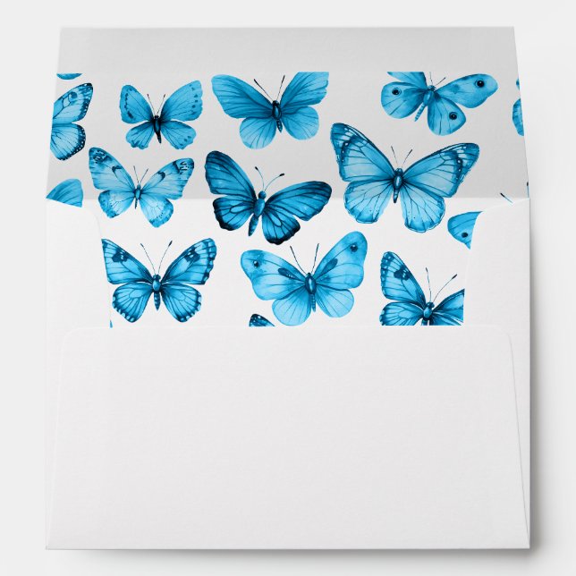 Elegant Butterflies Baby Bridal Shower CUSTOM Envelope (Back (Bottom))