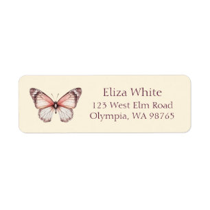 Elegant Butterflies Bridal Shower Address CUSTOM Return Address Label
