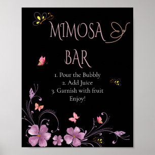 Elegant Butterflies Bridal Shower Cards and Gifts Poster