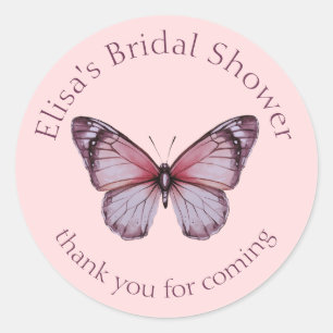 Elegant Butterflies Bridal Shower CUSTOM Classic Round Sticker