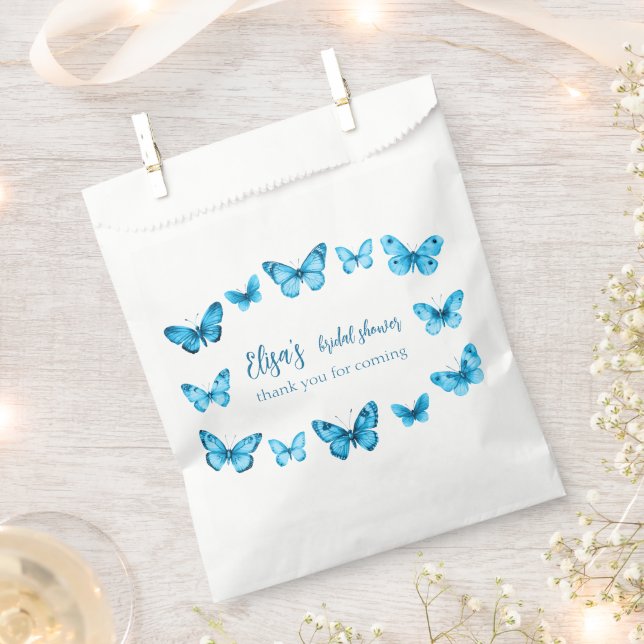 Elegant Butterflies Bridal Shower CUSTOM Favour Bag (Clipped)