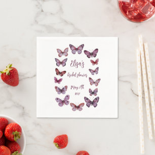 Elegant Butterflies Bridal Shower CUSTOM Napkin