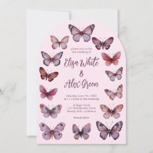 Elegant Butterflies CUSTOM Arch Wedding Invitation