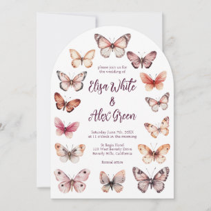 Elegant Butterflies CUSTOM Arch Wedding Invitation