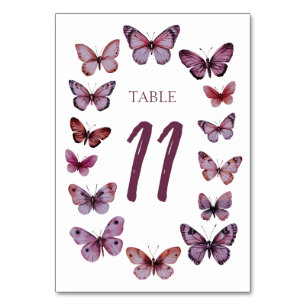 Elegant Butterflies CUSTOM Wedding Table Number