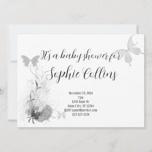 Elegant Butterflies Roses Babyshower Invitation