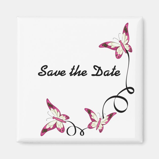 elegant butterflies Save the Date Magnet (Front)