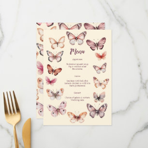 Elegant Butterflies Wedding CUSTOM Party  Menu