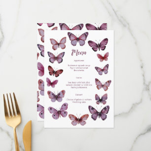 Elegant Butterflies Wedding CUSTOM Party Menu