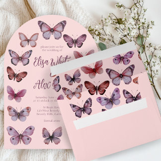 Elegant Butterflies Wedding Invitation CUSTOM Envelope