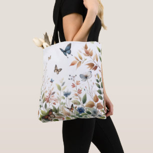 Elegant Butterflies with Lush Foliage Tote Bag