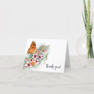 Elegant Butterfly and Blossoms Thank You Card