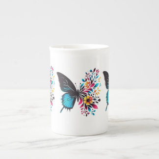 Elegant butterfly and floral mug