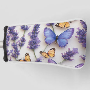 Elegant Butterfly and Lavender Design Golf Head Cover