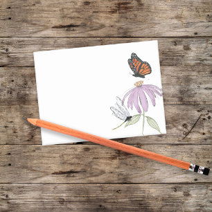 Elegant Butterfly and Purple Flower Stylish blank Post-it Notes