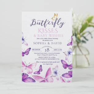Elegant Butterfly Baby Girl Baby Shower  Invitation