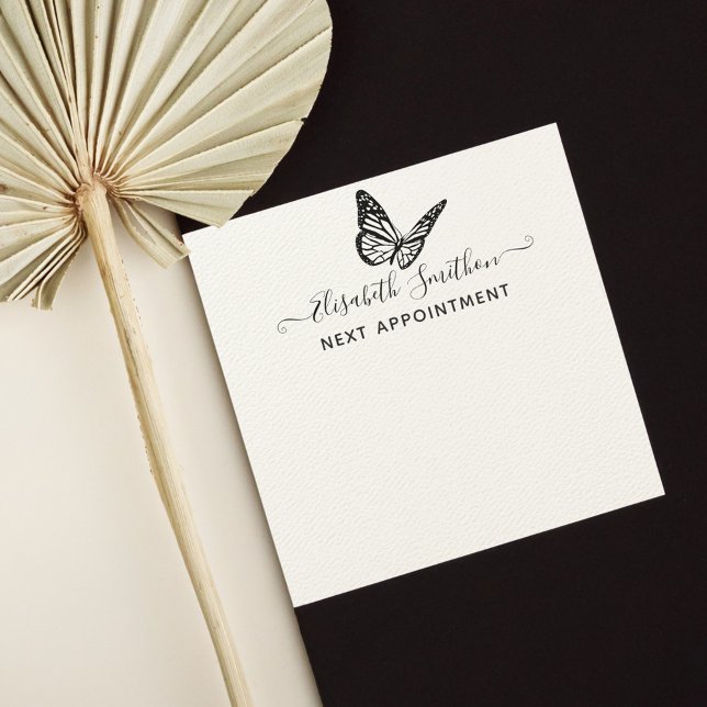 Elegant Butterfly Beautician Next Appointment Card (Creator Uploaded)