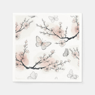 Elegant Butterfly Blossom (10) Napkin