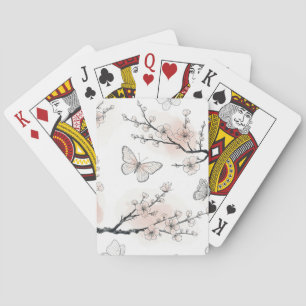 Elegant Butterfly Blossom (10) Playing Cards