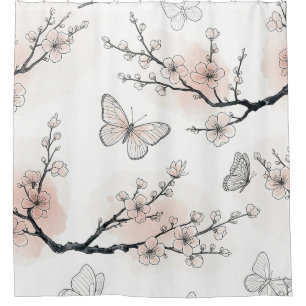 Elegant Butterfly Blossom (10) Shower Curtain