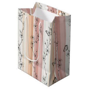 Elegant Butterfly Blossom (12) Medium Gift Bag