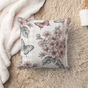 Elegant Butterfly Blossom (1) Cushion