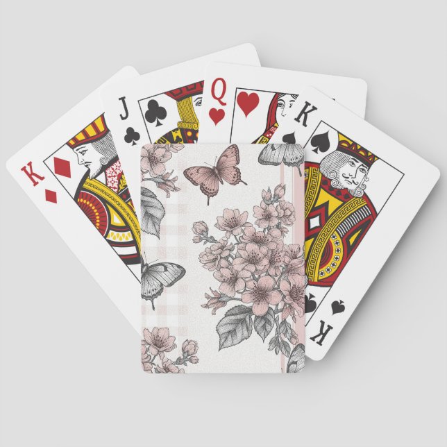 Elegant Butterfly Blossom (1) Playing Cards (Back)