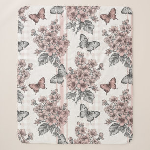 Elegant Butterfly Blossom (1) Sherpa Blanket