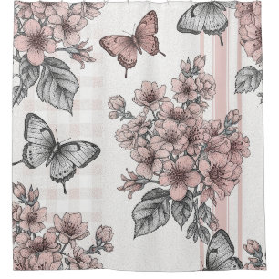 Elegant Butterfly Blossom (1) Shower Curtain