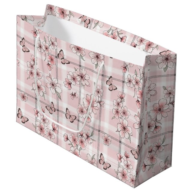 Elegant Butterfly Blossom (2) Large Gift Bag (Front Angled)