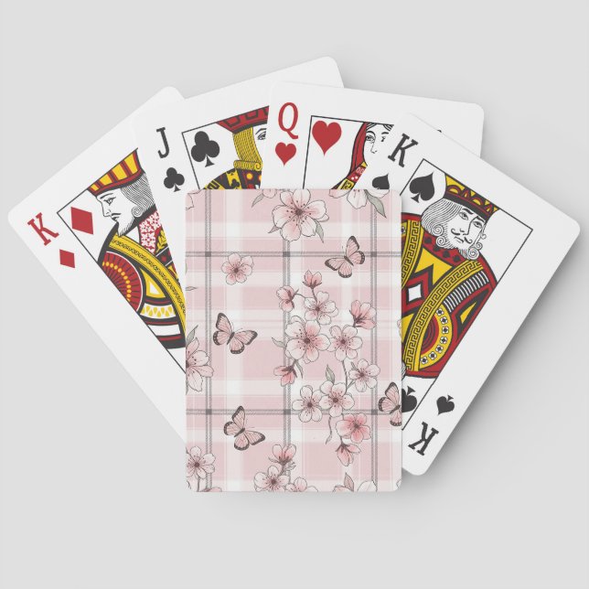 Elegant Butterfly Blossom (2) Playing Cards (Back)