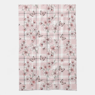 Elegant Butterfly Blossom (2) Tea Towel